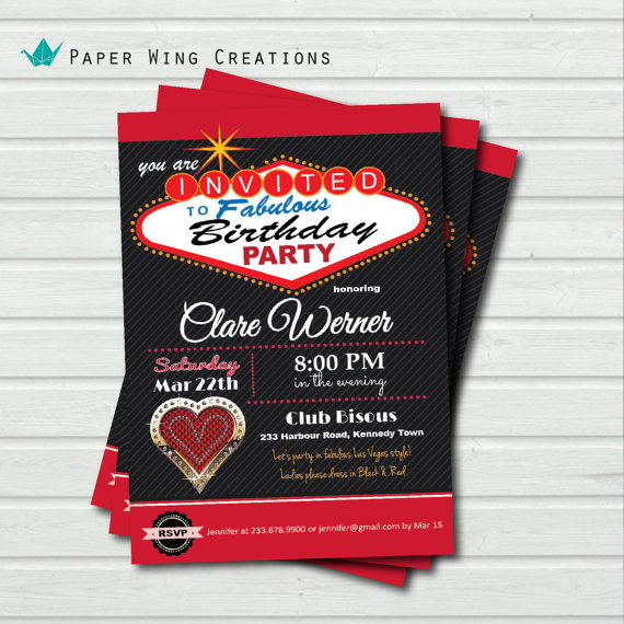 Casino party invitation