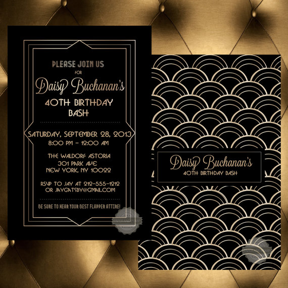 Art Deco 1920's casino party invitation